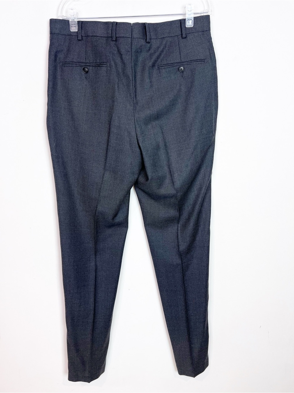 SUIT SUPPLY GRAY MICRO DOT TEXTURED WEAVE PANTS FLAT FRONT TAPERED LEG SZ 34 - Picture 5 of 5